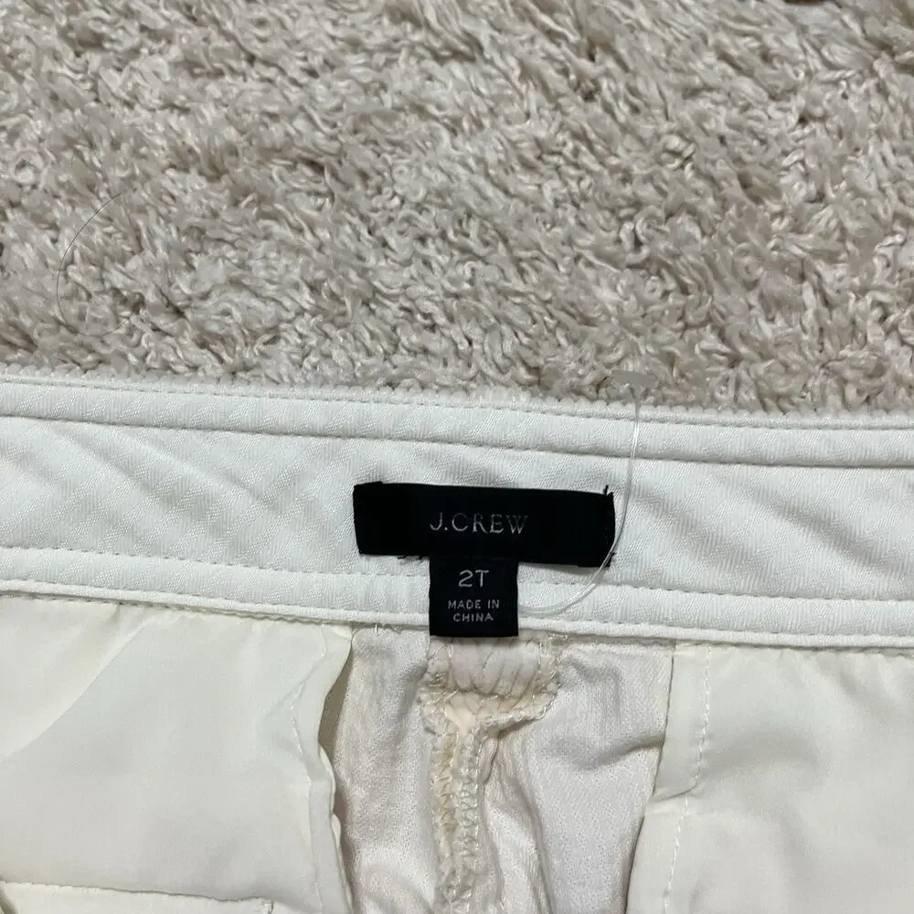 J.crew Size 2 Tall Cream Corduroy Flare Leg Mid-Rise Trouser Pants